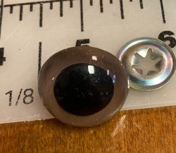 #1193 2 pair of 24mm Brown Crystal Eyes