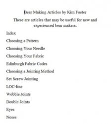 Bear Making Tips (articles by Kimberly Foster)